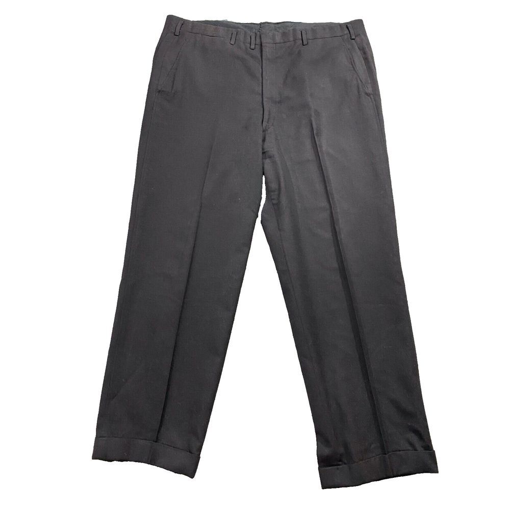 Hickey Freeman Vtg 50s Kurlnot Drop Loop Wool Garbardine Hollywood Pants 39x28